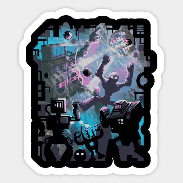 Robo Disco Sticker by wuhuli